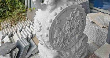 南阳芝麻白抱鼓石 庭院抱鼓石