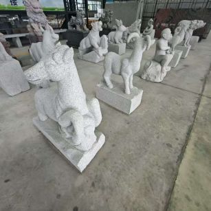 南阳芝麻白雕刻 十二生肖 异形雕刻