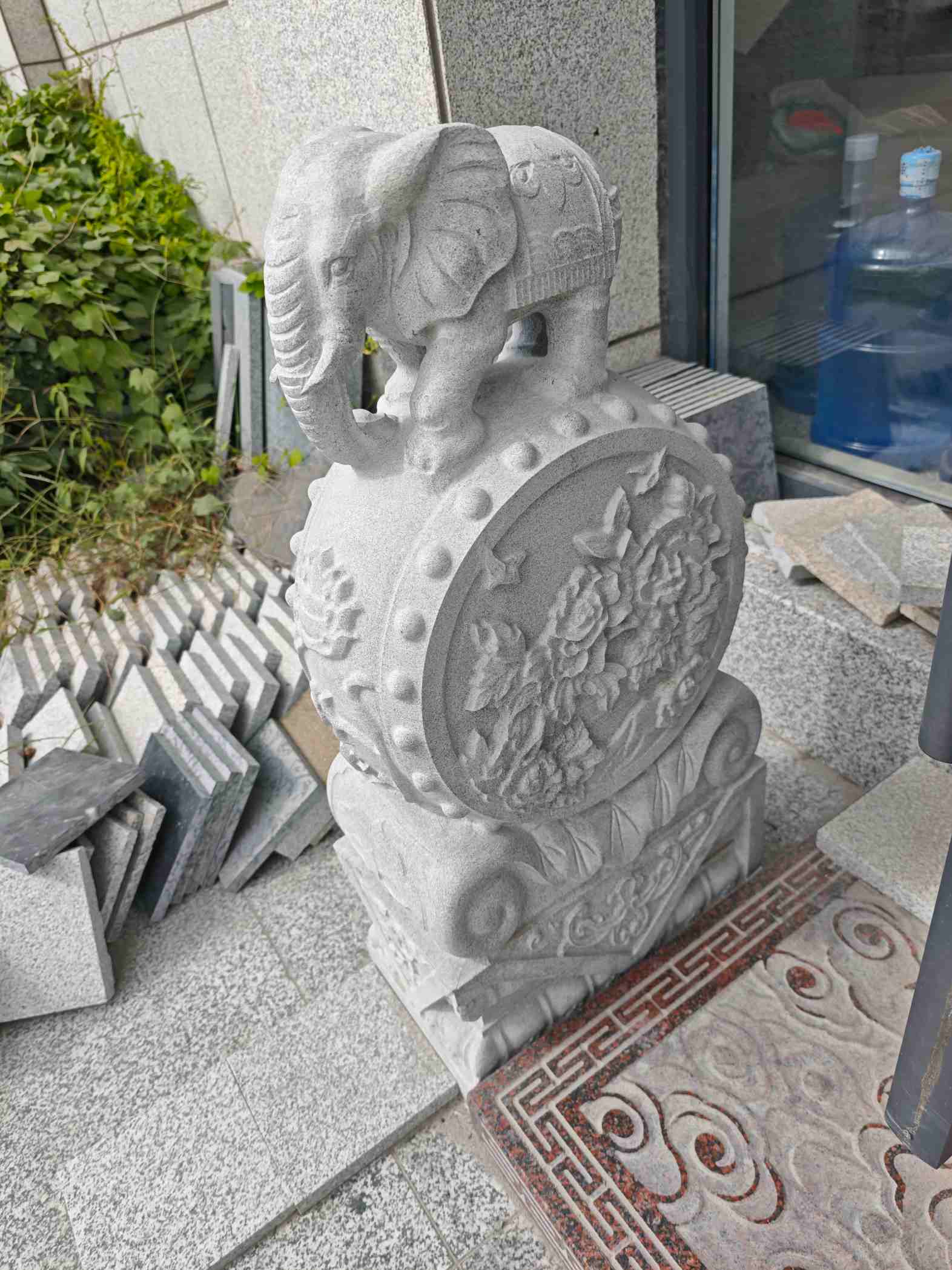 南阳芝麻白抱鼓石 庭院抱鼓石