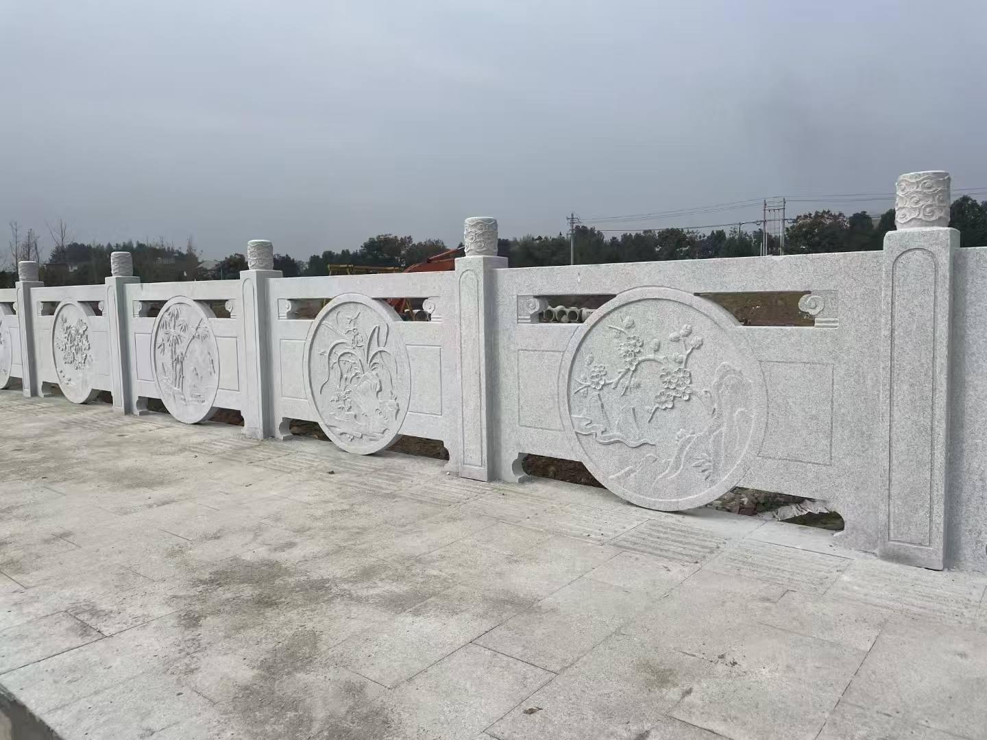 南阳芝麻白河道栏杆 石材栏杆